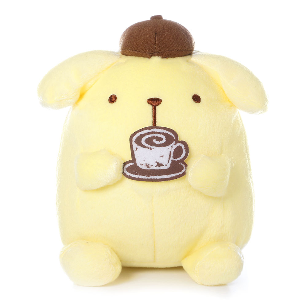 Sanrio Pom Pom Purin Cute Pudding Dog Enjoying Cafe Barista Plush Doll
