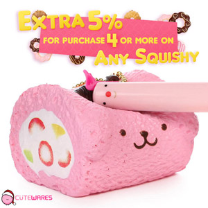 Sanrio Pom Pom Purin Pudding Dog Strawberry Roll Cake Soft Squishy Cellphone Charms - Pink