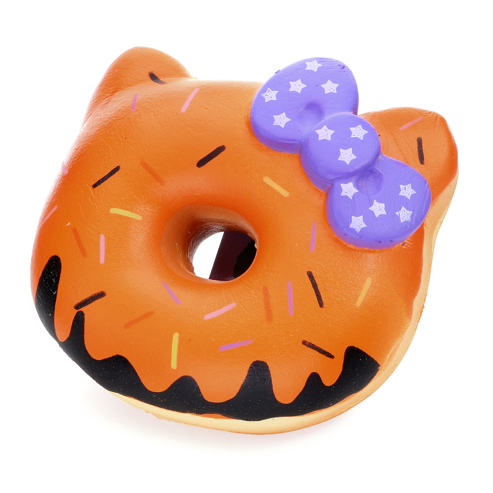 Sanrio Hello Kitty Halloween Melt Orange Cream Donut / Doughnut Squishy Toys Charms